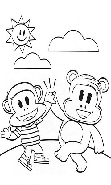 kolorowanka Juliusz Junior malowanka do wydruku małpka Disney z bajki dla dzieci nr 50